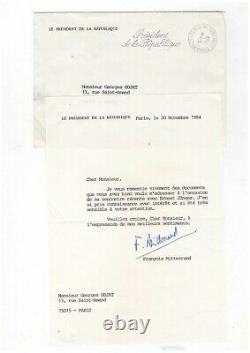 François Mitterrand / Signed Letter (1984) / Ernest Jünger / President / Elysee