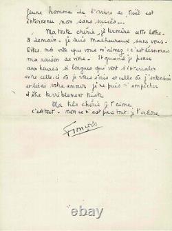 François Mitterrand's Long Autographed Letter to His Lover. January 1939
