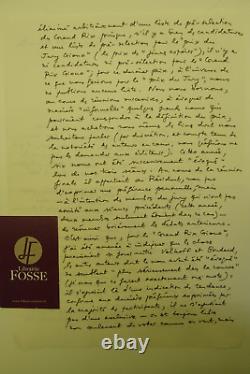 Françoise Chandernagor, Autograph Letter Signed To Raspail, Draft
