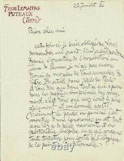 Frantisek Kupka Signed Autograph Letter. The Exhibition Cubism & Abstract Art