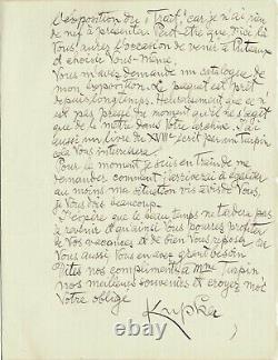 Frantisek Kupka Signed Autograph Letter. The Exhibition Cubism & Abstract Art