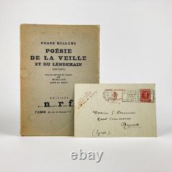 Franz Hellens Poetry of the Night. Signed Sending + Autographed Letter. Nrf First Edition