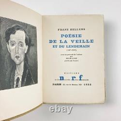 Franz Hellens Poetry of the Night. Signed Sending + Autographed Letter. Nrf First Edition