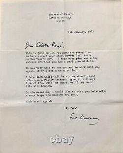 Fred Zinnemann Signed Letter Addressed To Colette Bergé (1977)