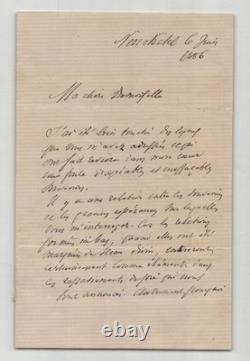 Frédéric Godet Long letter autograph signed to Mlle Risler 6 pages 1886