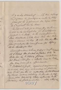 Frédéric Godet Long letter autograph signed to Mlle Risler 6 pages 1886