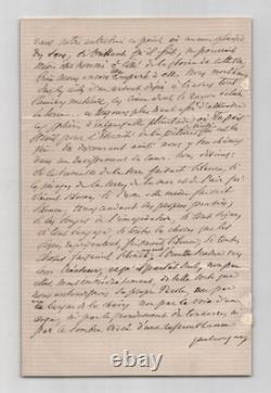 Frédéric Godet Long letter autograph signed to Mlle Risler 6 pages 1886