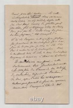 Frédéric Godet Long letter autograph signed to Mlle Risler 6 pages 1886