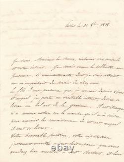 From TURENNE to Baron Desnoyers, engraver, professor, signed autograph letter