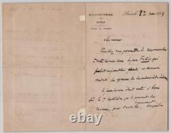 Gabriel Auguste Daubrée Autograph letter signed to Monsieur Duclaux, 1883