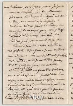 Gaston Bazille Long autograph signed letter of 6 pages, 1885