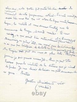 Gaston CHAISSAC Autographed Letter Signed. My tragedy follows its course.