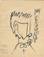 Gaston Chaissac Original Signed Drawing Autograph Letter Signed