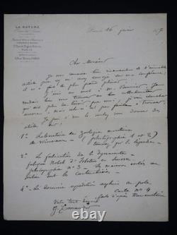 Gaston TISSANDIER signed autograph letter 1877