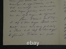 General Charles Denis Bourbaki Autographed Signed Letter, 4 Pages, 1886