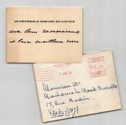 General Charles de Gaulle Autographed Letter Card Thanks & Wishes 1949