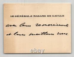 General Charles de Gaulle Autographed Letter Card Thanks & Wishes 1949
