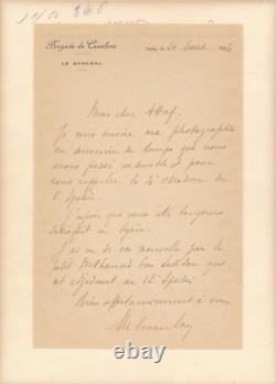 General DEVANLAY Tunis Autographed letter signed signed photograph to L. ATTAF