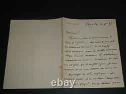 General Gaston Gallifet Autograph letter signed 1885