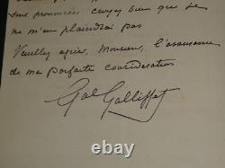 General Gaston Gallifet Autograph letter signed 1885