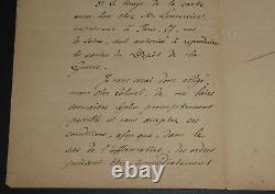 General Georges Boulanger Letter Autography Signed In Colonel, Paris, 1883