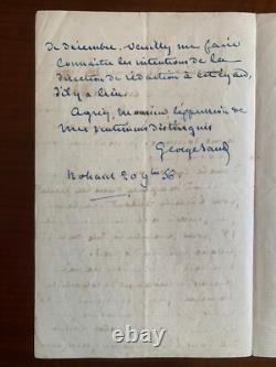 George Sand Around the Table Handwritten Letter Signed 1856