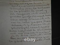 George Sand Autograph Letter Signee A Gustave Flaubert On Sedaine - Zola 1876