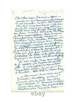 George Sand / Signed Autograph Letter To Eugene Delacroix / Art / Romanticism