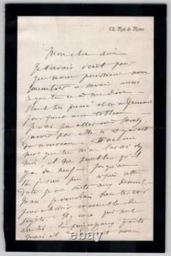 Georges Clairin Autograph Letter Signed, mentioning Sarah Bernhardt, 19th century
