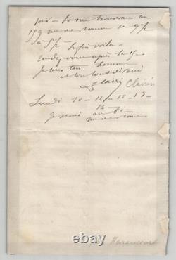 Georges Clairin Autograph Letter Signed, mentioning Sarah Bernhardt, 19th century