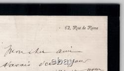Georges Clairin Autograph Letter Signed, mentioning Sarah Bernhardt, 19th century