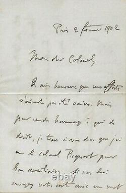 Georges Clemenceau Autograph Letter Signed Dreyfus Case