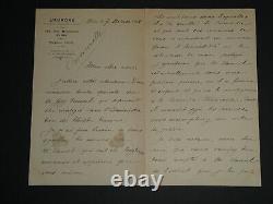 Georges Clemenceau Signed Autograph Letter For Request To Guy Vaucel In 1904