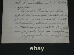 Georges Giacometti, Autographed Letter Signed Constantinople, 1876 Chérif Pacha