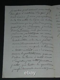 Georges Giacometti, Autographed Letter Signed Constantinople, 1876 Chérif Pacha