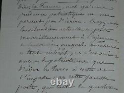 Georges Giacometti, Autographed Letter Signed Constantinople, 1876 Chérif Pacha