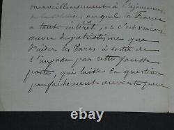 Georges Giacometti, Autographed Letter Signed Constantinople, 1876 Chérif Pacha