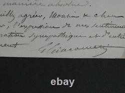 Georges Giacometti, Autographed Letter Signed Constantinople, 1876 Chérif Pacha