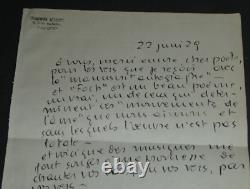 Georges MIGOT Composer SIGNED AUTOGRAPH LETTER Foch 1929