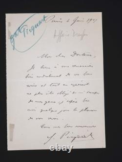 Georges Picquart autograph signed letter to his doctor