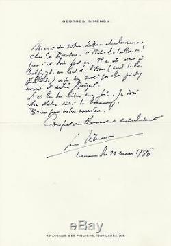 Georges Simenon Signed Autograph Letter Evokes His First Maigret