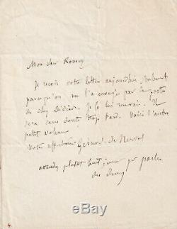 Gerard De Nerval Autograph Letter Signed In 1853