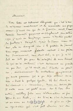 Gérard De Nerval Autograph Letter Signed Le Théâtre Et Théophile Gautier