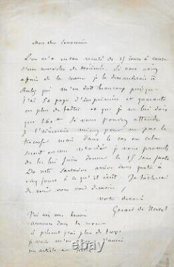 Gérard de Nerval Signed Autographed Letter Travel in the Orient