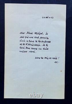Gilbert Cescron Autography Letter Signed To Pierre Hiegel, December 1962