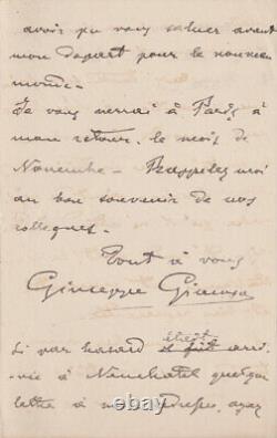 Giuseppe Giacosa Rare Signed Autograph Letter To Jules Lermina