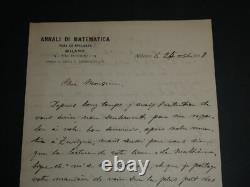 Giuseppe Jung Autograph letter signed to Charles-Ange Laisant, Milan, 1898
