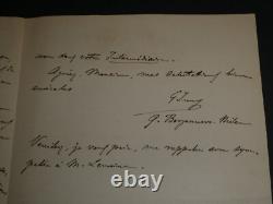 Giuseppe Jung Autograph letter signed to Charles-Ange Laisant, Milan, 1898