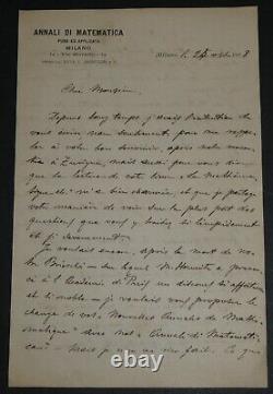Giuseppe Jung Autographed Letter Signed to Charles-Ange Laisant, Milan 1898