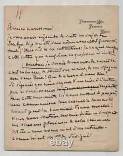 Giuseppe Primoli, autograph letter signed, Exile of Empress Eugénie, 1915